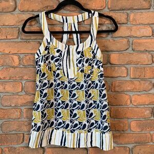 Nicolette Floral Print Sleeveless Tank Top Summer Casual Racerback Blouse Size S